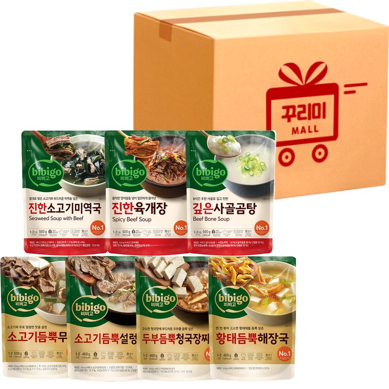 즉석국탕 7종 (소고기듬뿍설렁탕+진한소고기미역국+진한육개장+소고기듬뿍무국+황태듬뿍해장국+깊은사골곰탕+두부듬뿍청국장), 460g, 7개